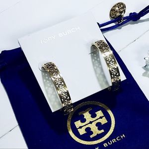 TORY BURCH KINSLEY HOOPS EARRINGS